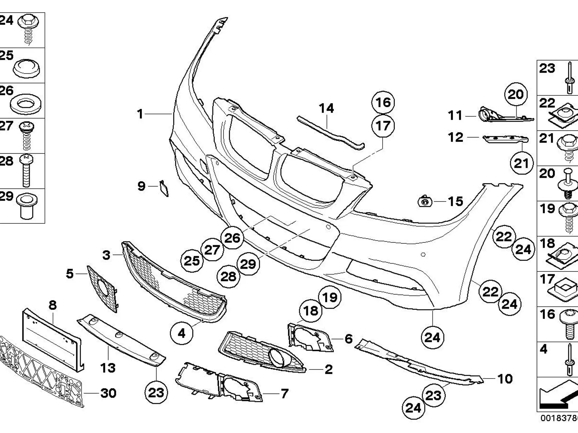 BMW Aufnahme Nebelscheinwerfer links E90 E91 51117891397