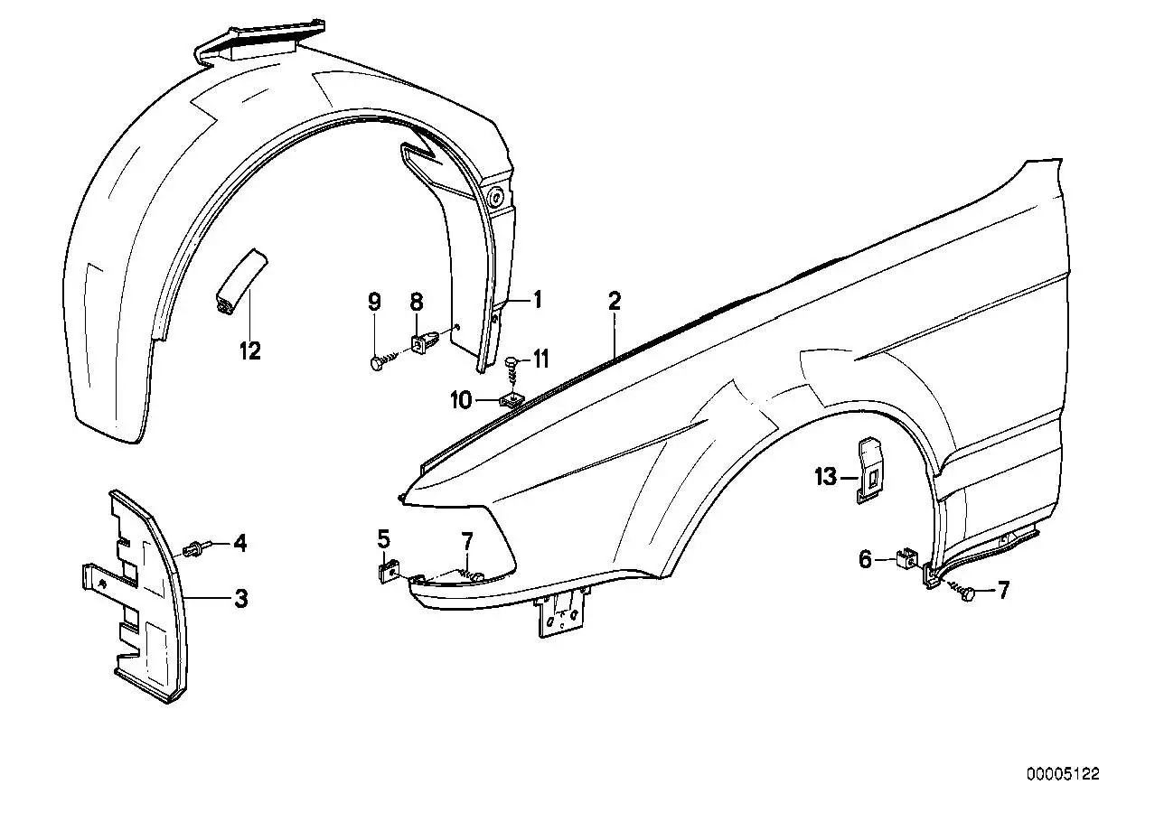 BMW Abdeckung rechts E32 51711908002 - Bildposition 01