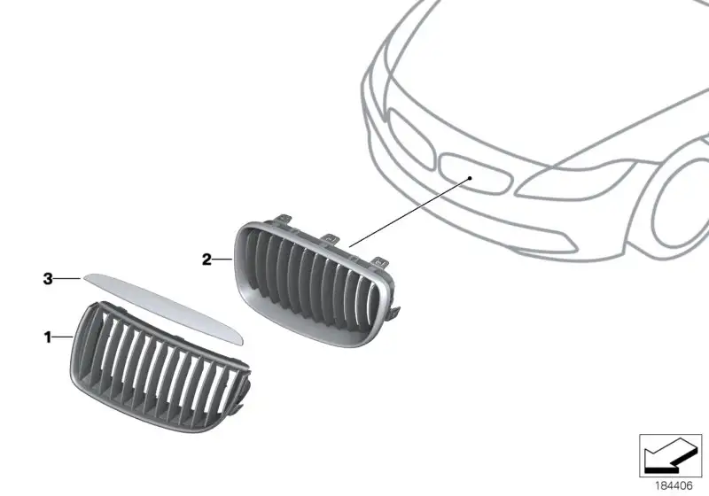 BMW Ziergitter links E90 E91 51137201969
