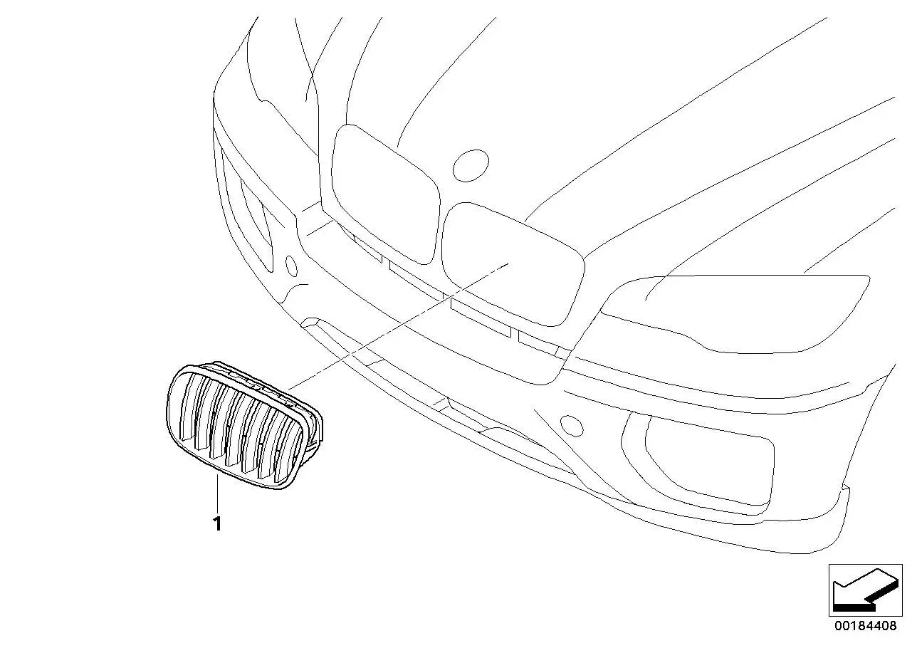 BMW Ziergitter Front rechts E70 E71 E72 51137185224 - E72, X5 E70