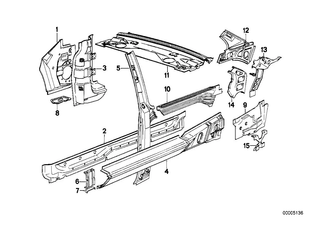 BMW Abdeckung links E30 41351935897 - Z1 E30