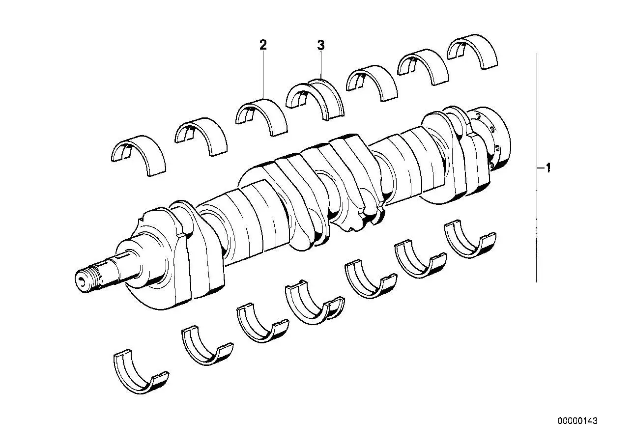 BMW Lagerschale blau E12 E23 E24 E28 E32 E34 11211261048 - E9, E3