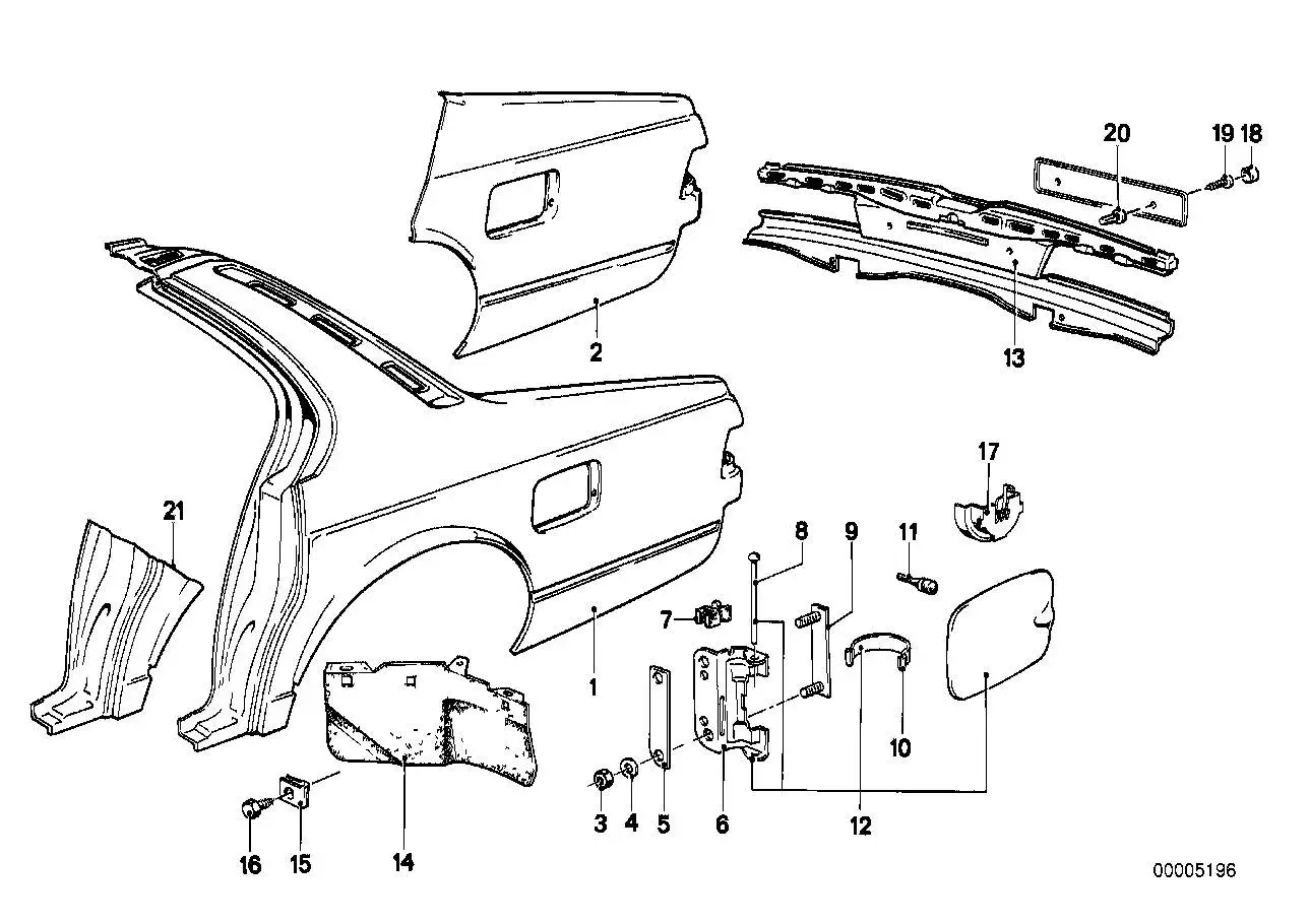 BMW Seitenwand hinten links E23 41351961845