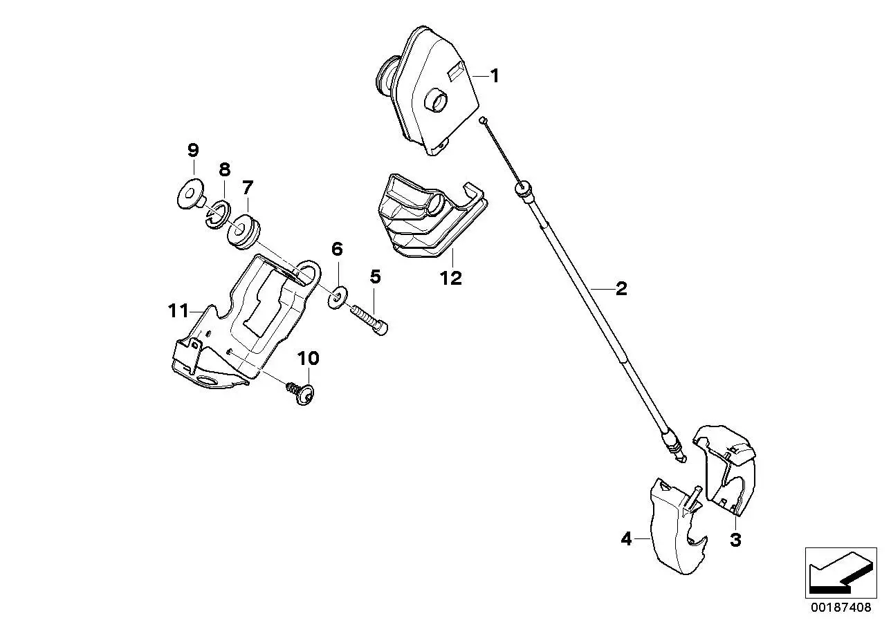 BMW Bowdenzug Abgasklappe K40 K43 18307706717