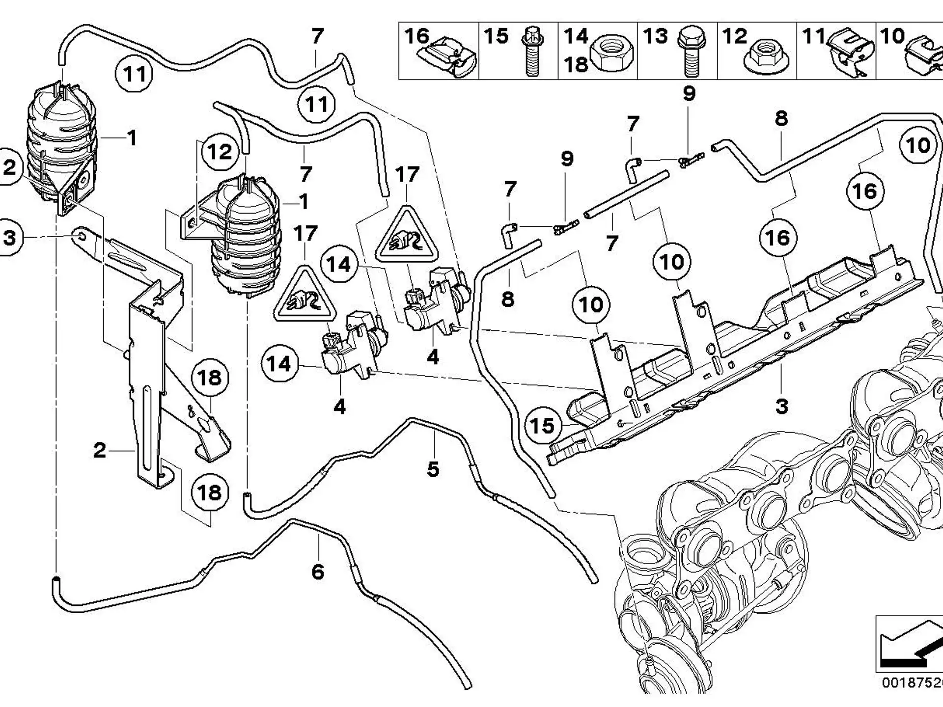 BMW Unterdruckbehälter E38 E39 E46 E53 E60 E61 E65 E82 E83 E88 E89 E90 E91 E92 E93 11652247620