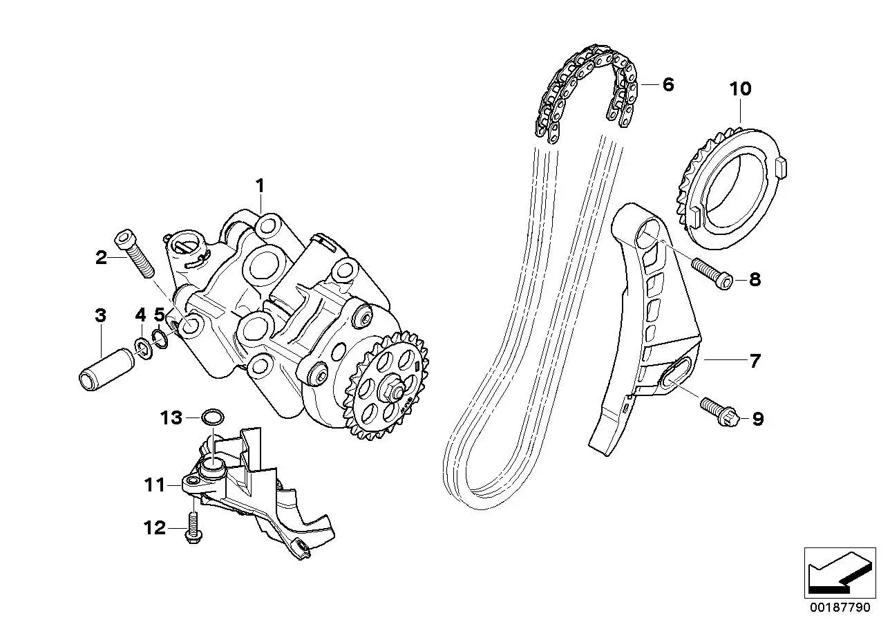 BMW Kettenführung Ölpumpe K40 K43 K44 11417677961 - Bildposition
