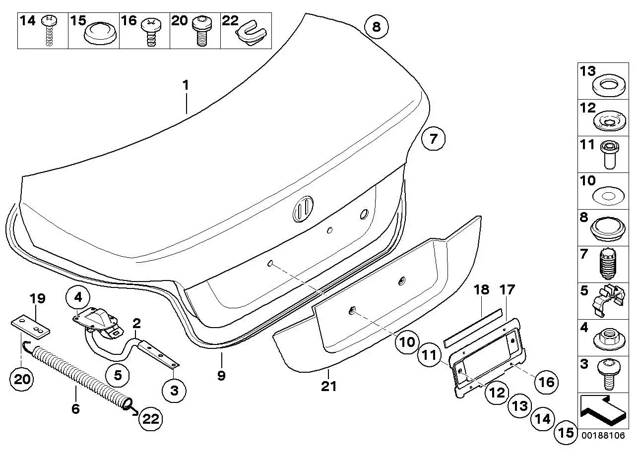 BMW Abdichtung Heckklappe E60 51767110420 - 5er E60