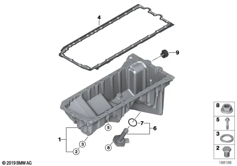 BMW Ölwanne F01 F02 F06 F07 F10 F11 F12 F13 11137556663 - Bildpos