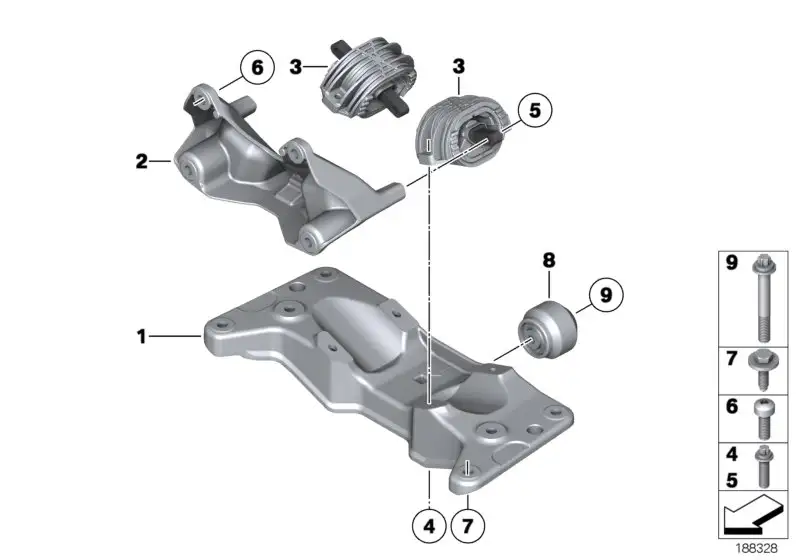 BMW Getriebetragbock F01 F02 F10 F11 22326777611 - Bildposition 0