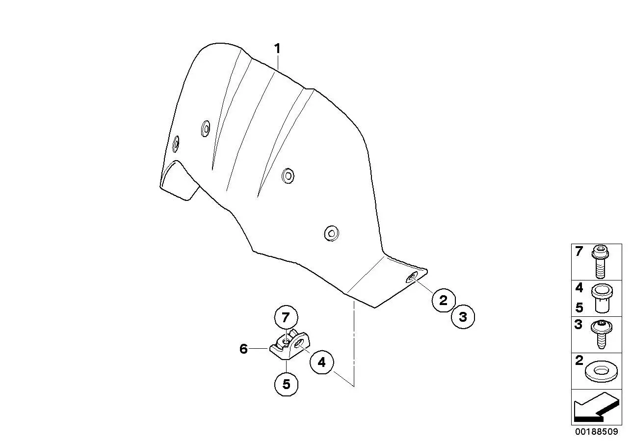 BMW Windschildhalter links 46637701955