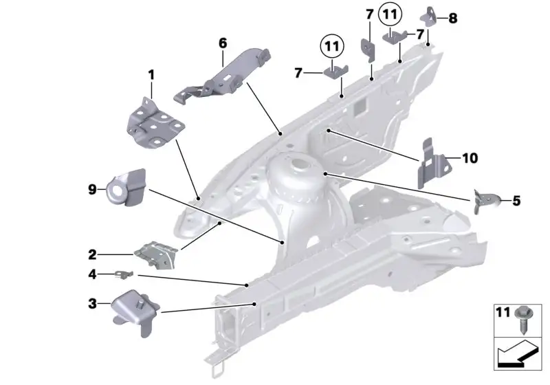 BMW Halter Stossfänger vorn rechts E89 41007193338 - Bildposition
