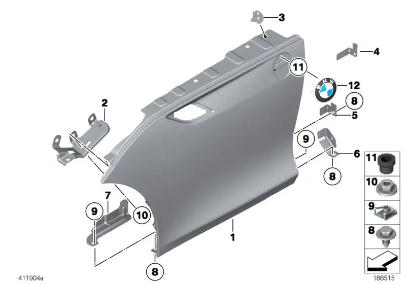 BMW Seitenwand vorn rechts E89 41007232668