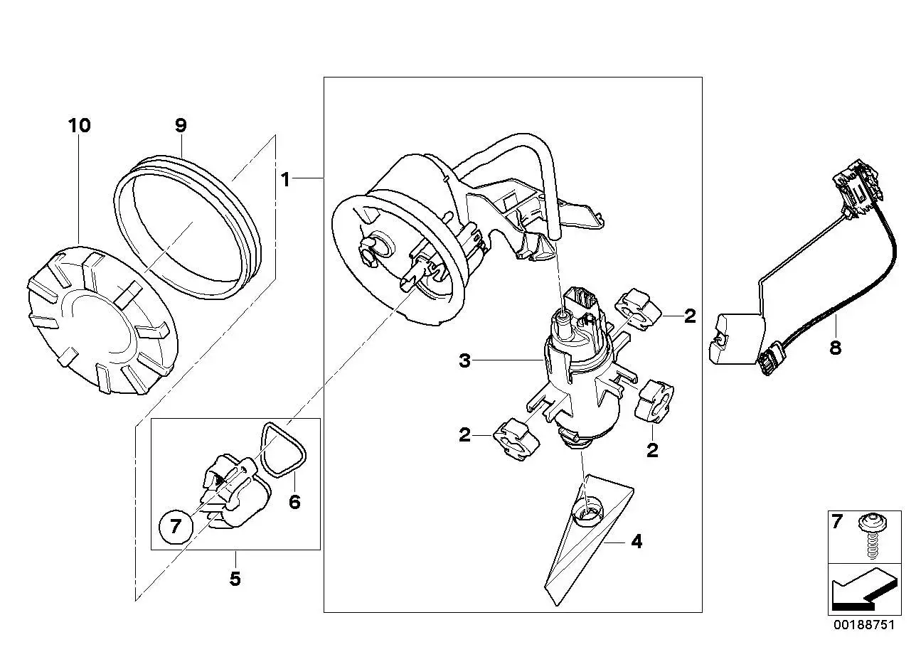 BMW Füllstandsgeber K40 K43 16148554067 - Bildposition 08