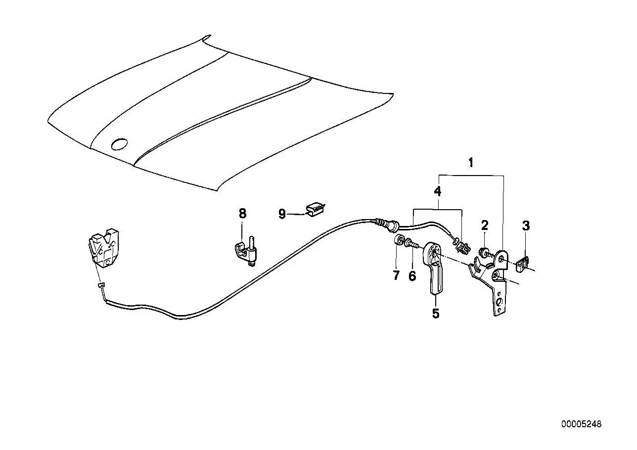 BMW Bowdenzug E32 E34 51231928627 - Bildposition 04
