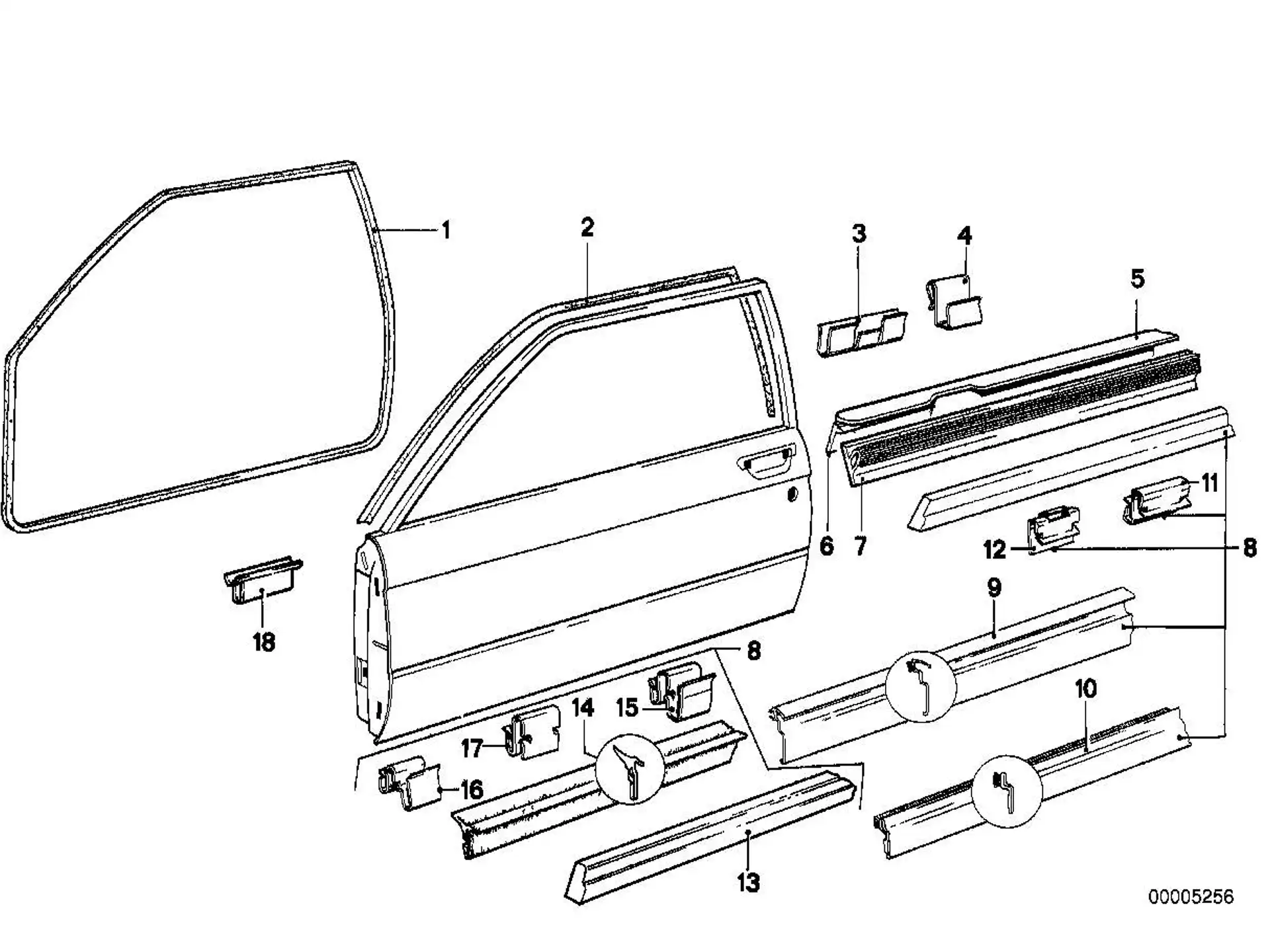 BMW Fensterschachtabdichtung aussen E21 51211874667