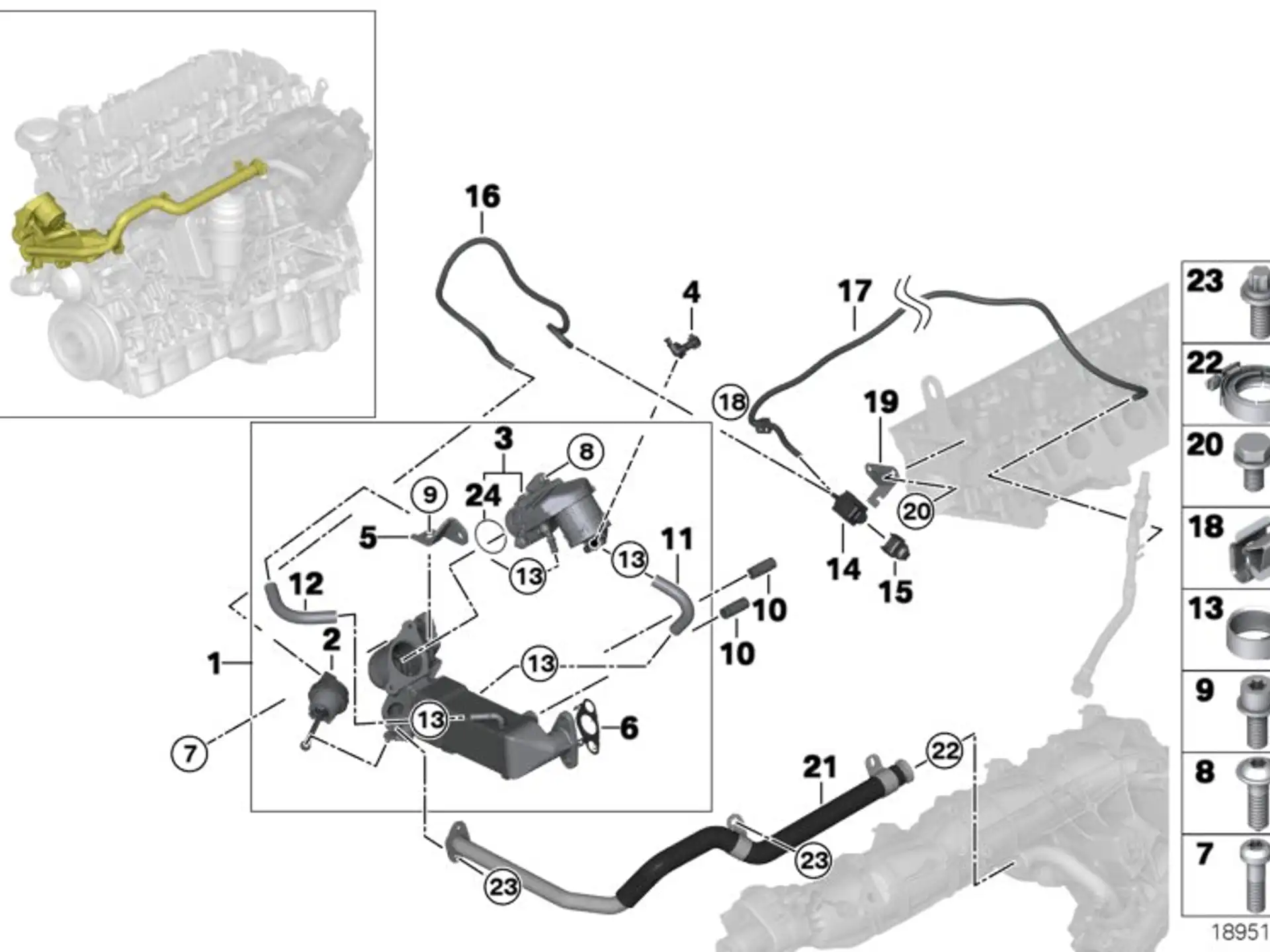 BMW Abgas-Kühler E70 E71 E90 E91 E92 E93 F01 F02 F07 F10 F11 11717805446