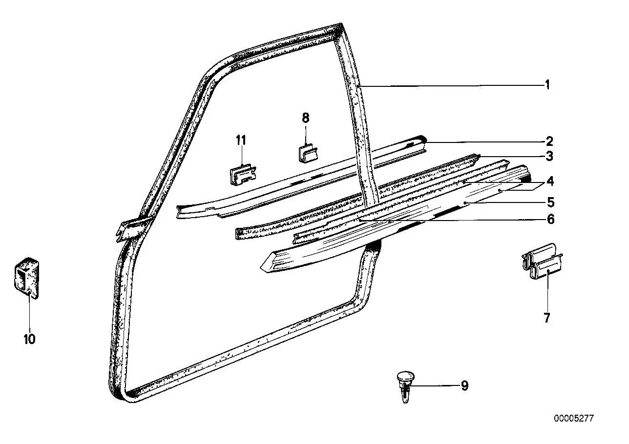 BMW Türdichtung vorne links E23 51211845071