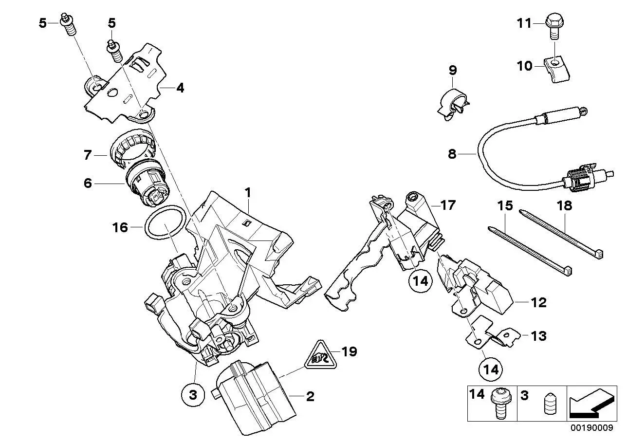 BMW Lenkschloss Interlock E38 E39 E53 32321095824 - Bildposition