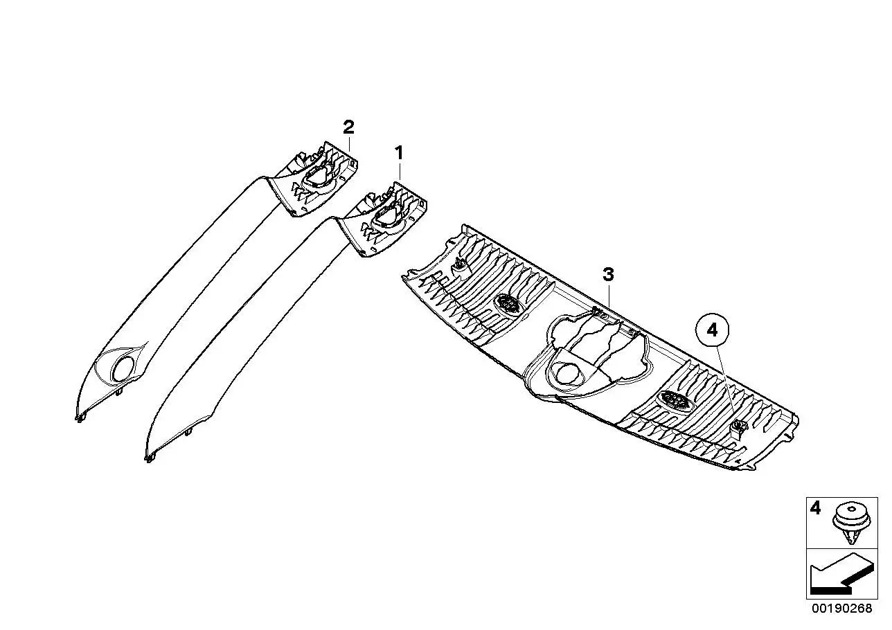 BMW Blende A-Säule links R57 51437258323 - Bildposition 02