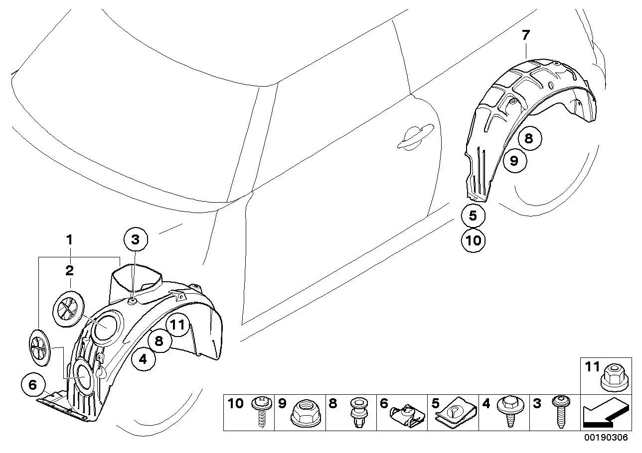 BMW C-Clip Mutter E32 E34 E36 E38 E39 E46 E53 E60 E61 E63 E64 E81 E82 E85 E86 E87 E88 E89 K40 R55 R56 R57 R58 R59 R60 R61 07146988451
