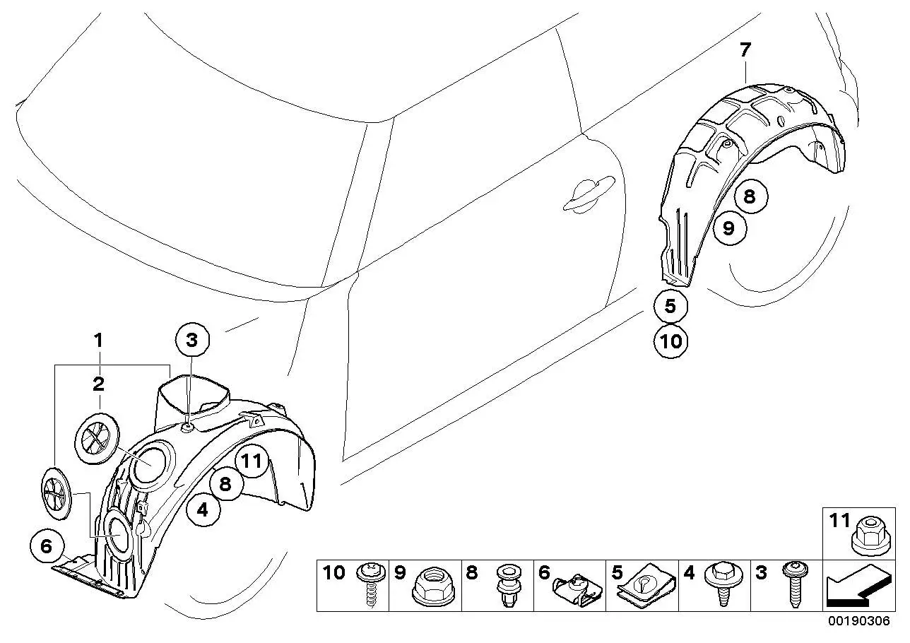 BMW Abdeckung Radhaus hinten rechts 51717162104 - Bildposition 07