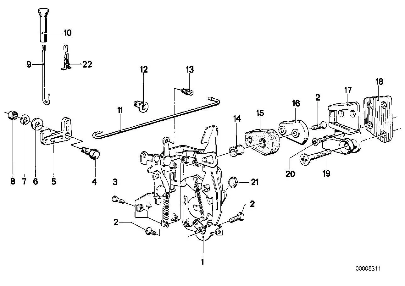 BMW Schloss hinten links E23 51221885919