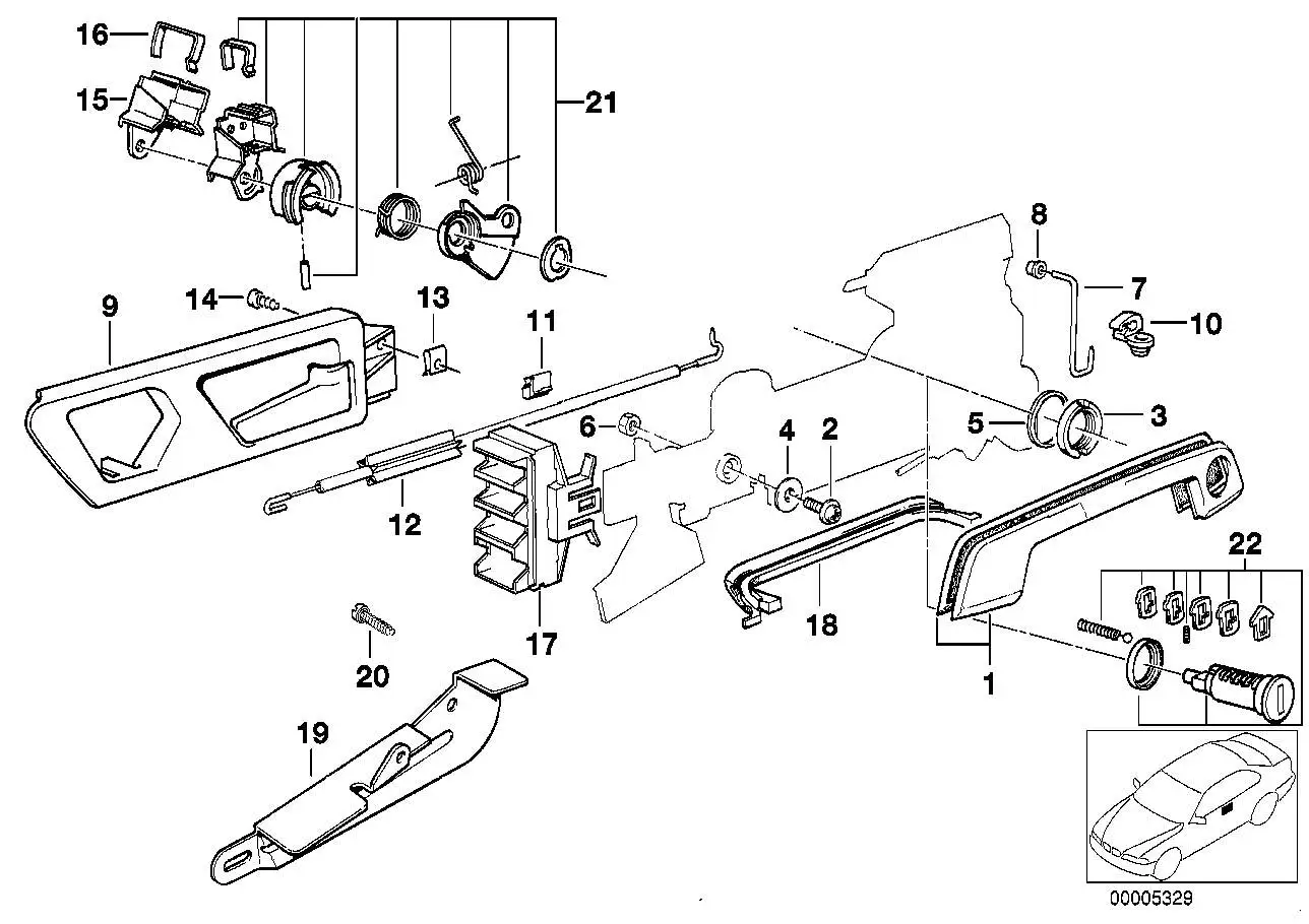BMW Bowdenzug links 51211950207 - Bildposition 12