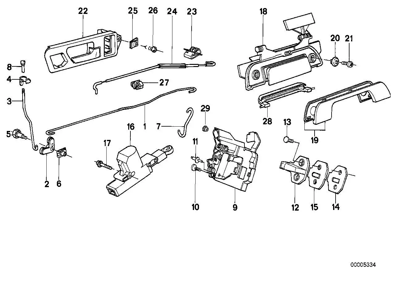 BMW Bowdenzug rechts E32 51221951120 - Bildposition 24