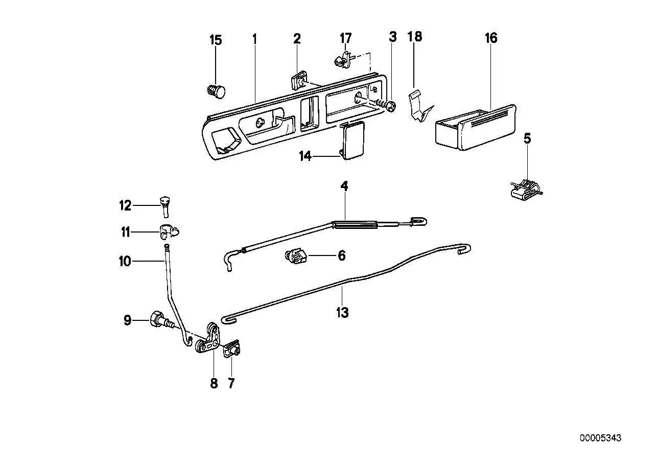 BMW Bowdenzug links E34 51228148621