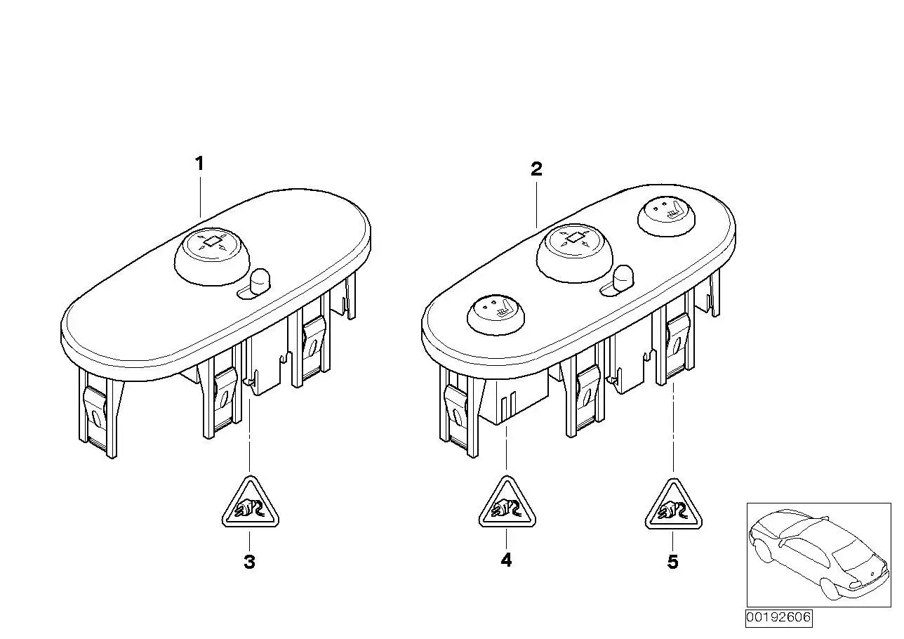 BMW Schalter Spiegelverstellung/Sitzheizung R50 R52 R53 613169182