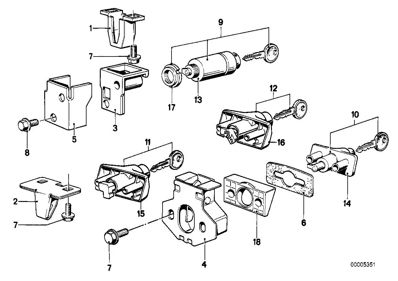 BMW Verschluss Unterteil E12 E24 E28 51241860014 - 5er E12, 5er E