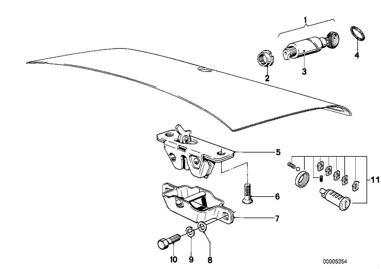 BMW Heckklappenverschluss mit Schlüssel E23 51241870607