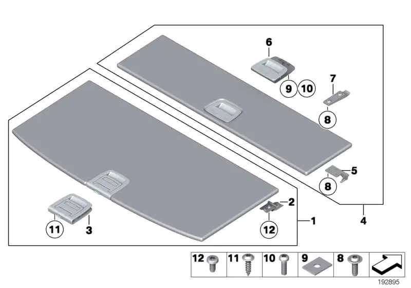BMW Griff Einlegeboden Gepäckraum F07 F11 F15 51477267483 - 5er F