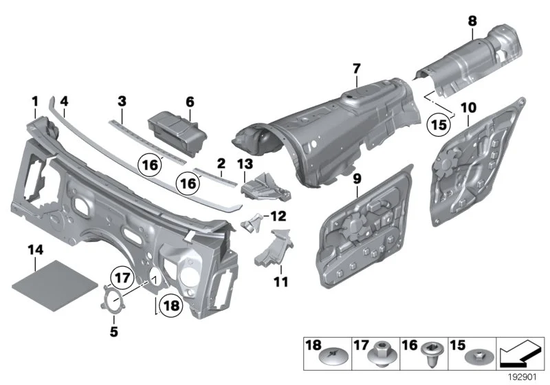 BMW Schallisolierung Tür hinten links F07 51487261261