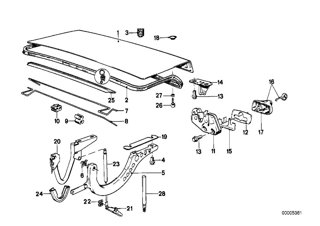 BMW Dichtung Heckklappe E30 51711884149 - Z1 E30
