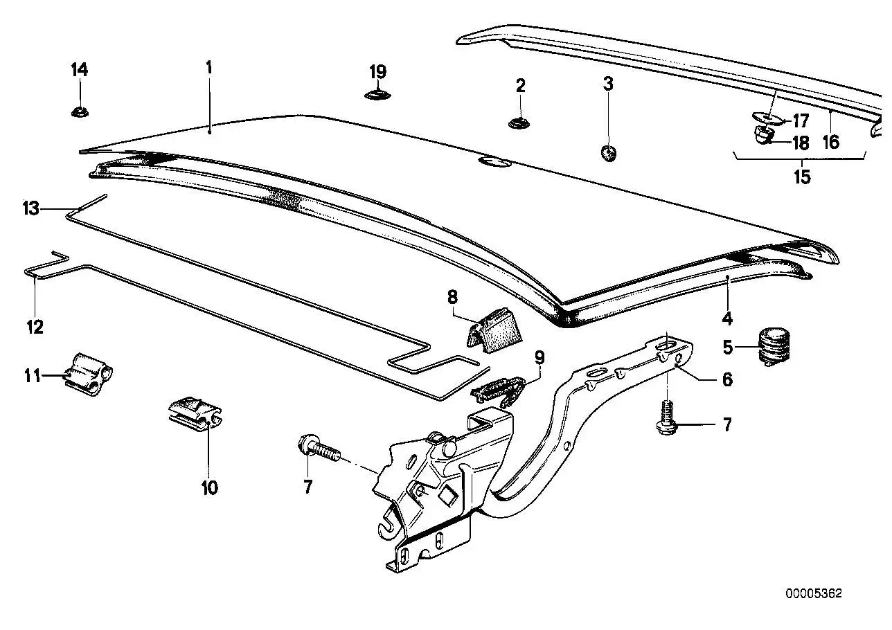 BMW Heckklappendichtung E23 51711847098