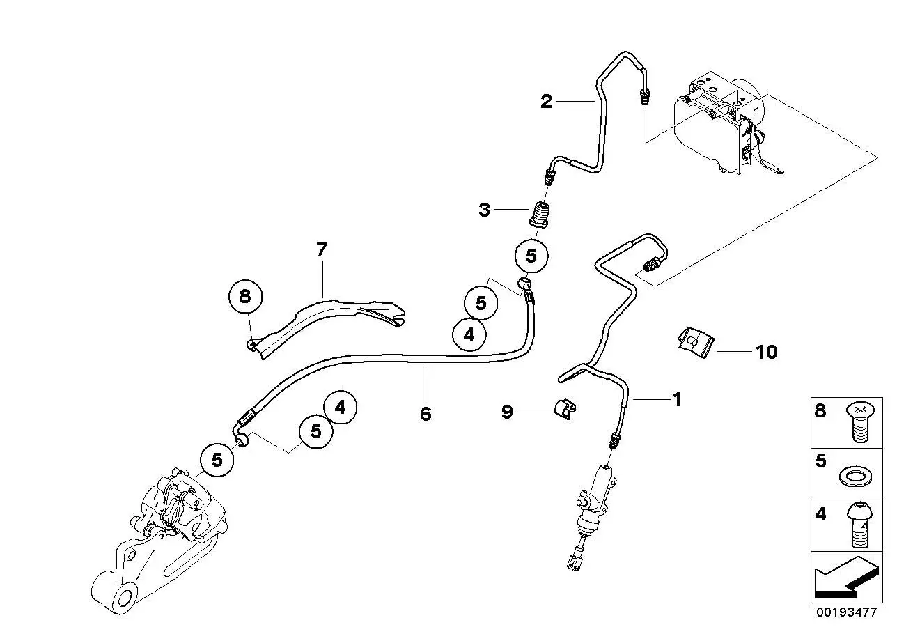 BMW Bremsschlauch hinten K73 34327698823