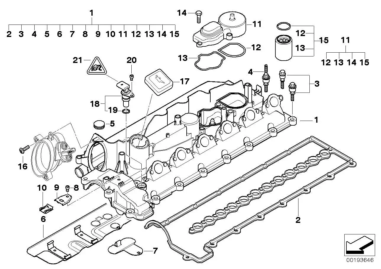 BMW Entlüftungseinheit E38 E39 E46 E53 11127793163 - 3er E46, 5er