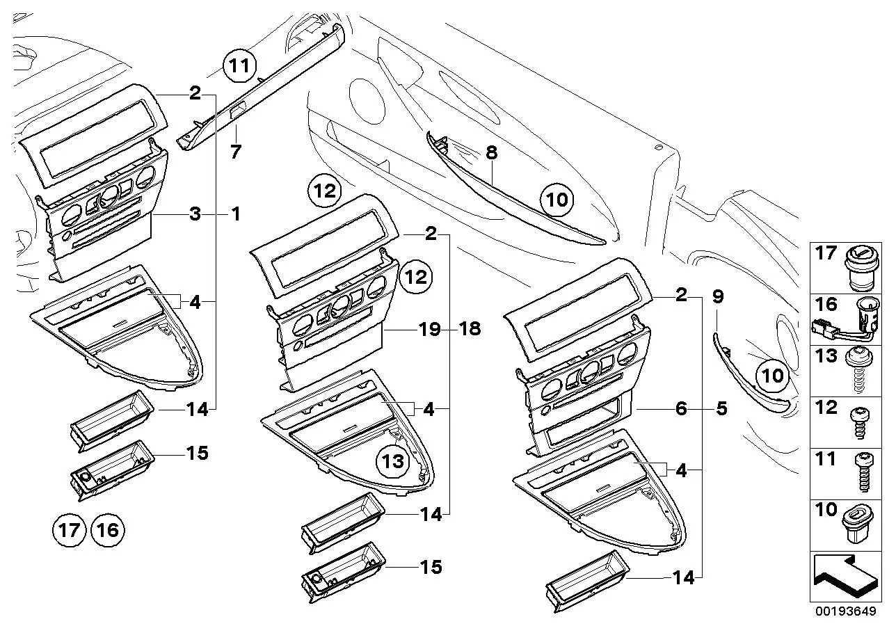 BMW Dekorblende Instrumententafel Mitte E63 E64 51459171191