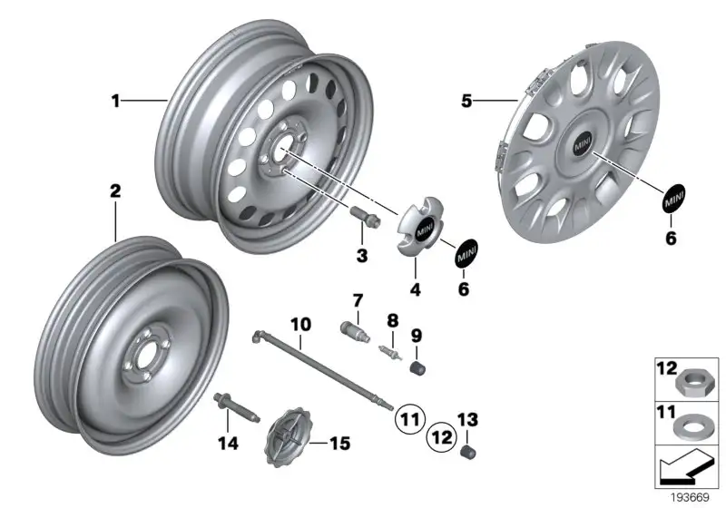 MINI Nabenabdeckung R55 R56 R57 R58 R59 36136862440 - MINI