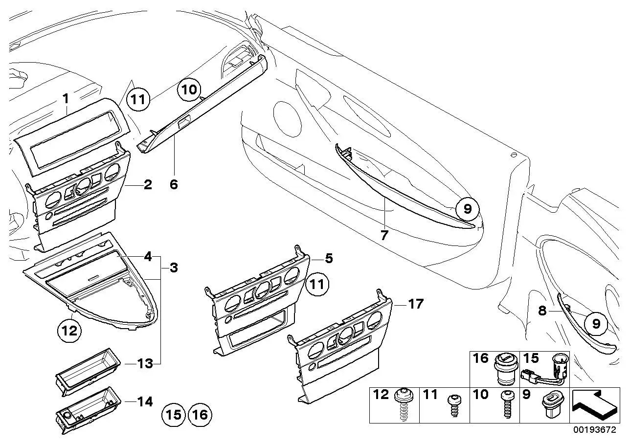 BMW Dekorblende Ascher E63 E64 51169111684