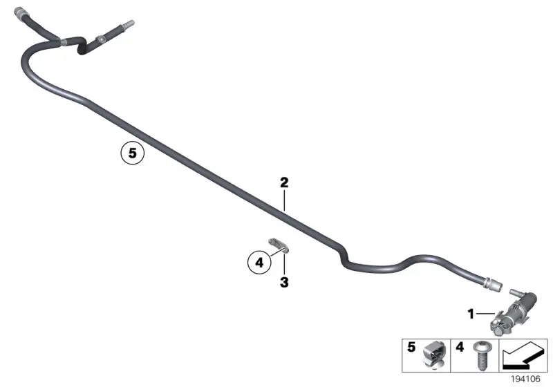 BMW Schlauchleitung Scheinwerferwaschanlage 61677182525 - 5er, 7e