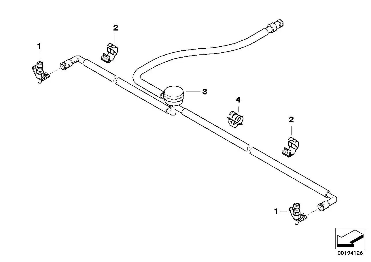 BMW Schlauchleitung Scheinwerferwaschanlage E63 E64 61677051372