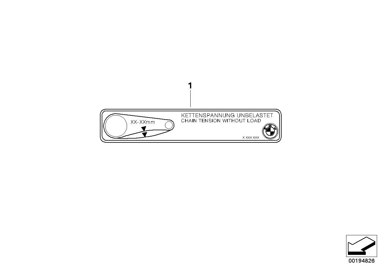 BMW Hinweisschild Kettenspannung 71228522562