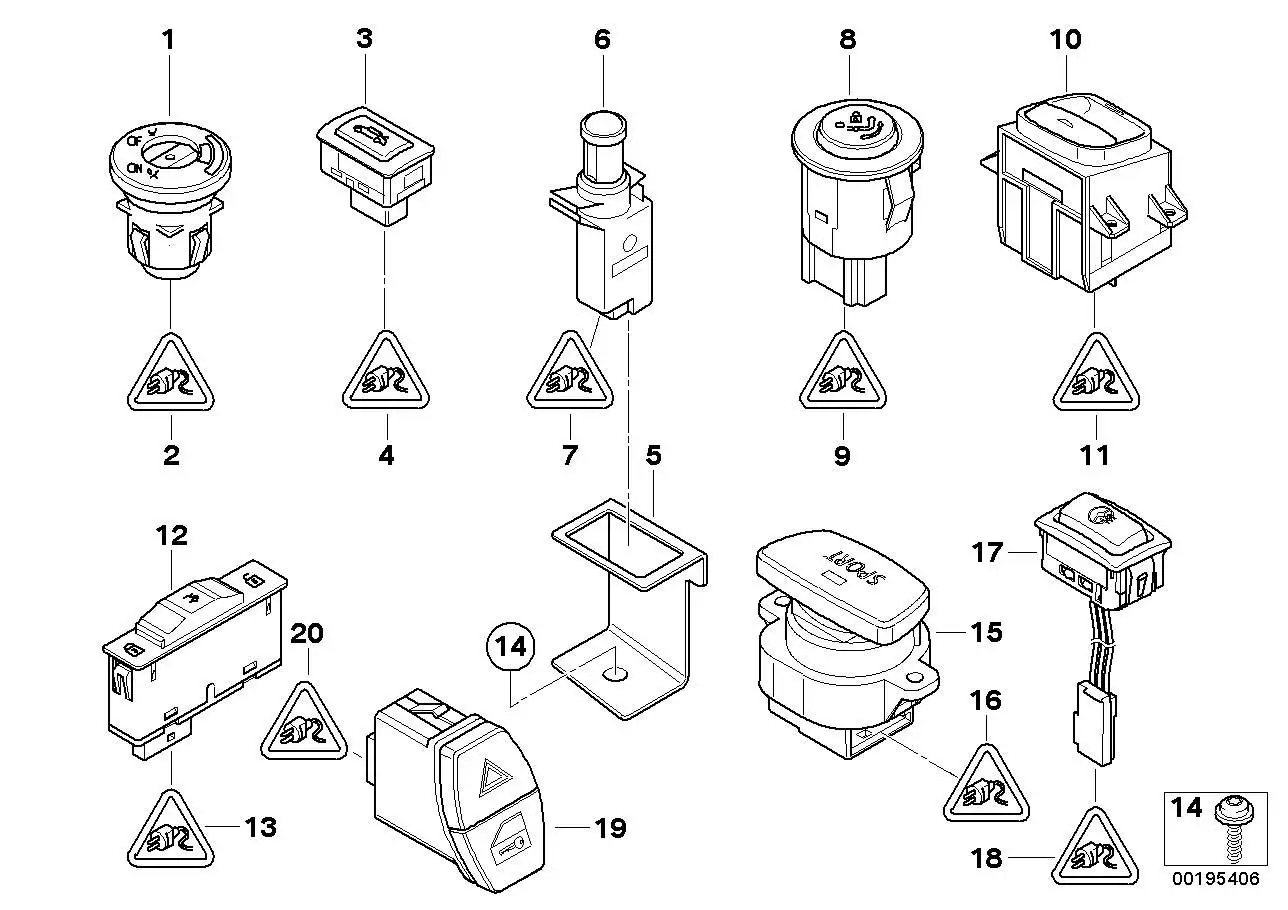 BMW Taster Lenkradheizung E81 E82 E84 E87 E88 E89 E90 E91 E92 E93