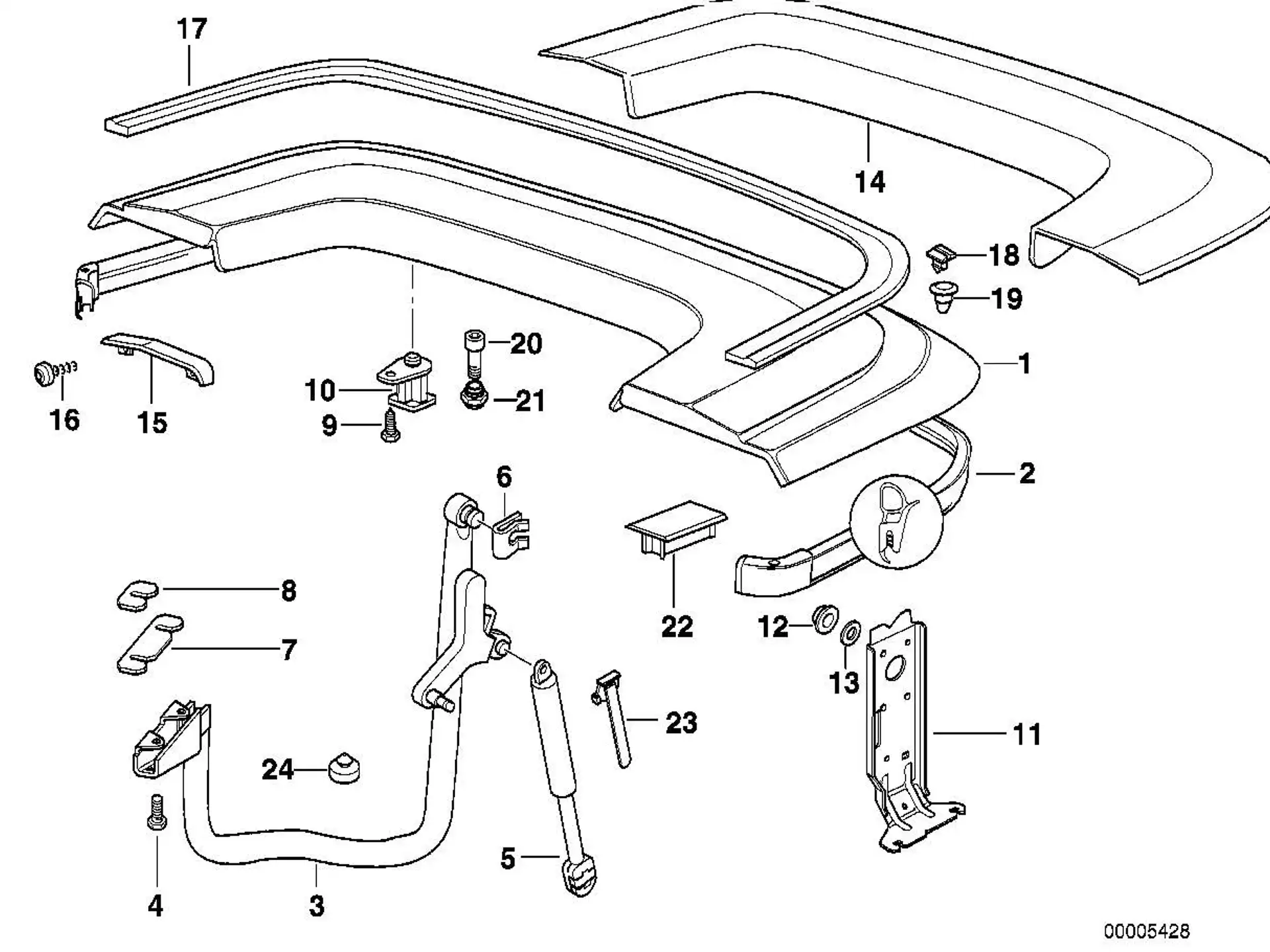 BMW Dichtung Verdeckkasten E36 51718132674