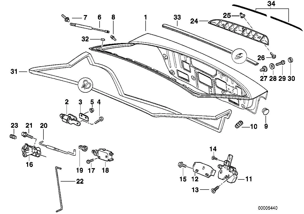 BMW Dichtung Heckklappe E36 51718146293