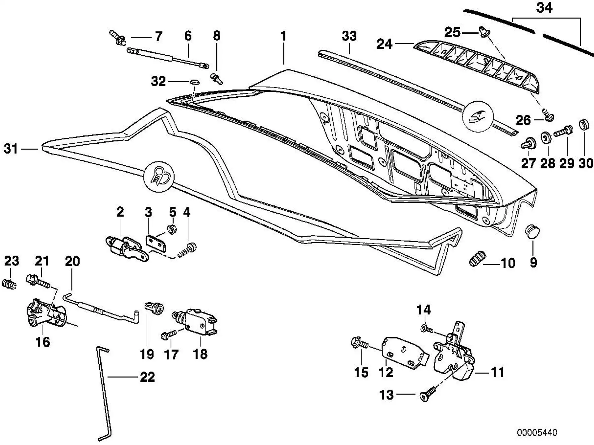 BMW Dichtung Heckklappe E36 51718146293
