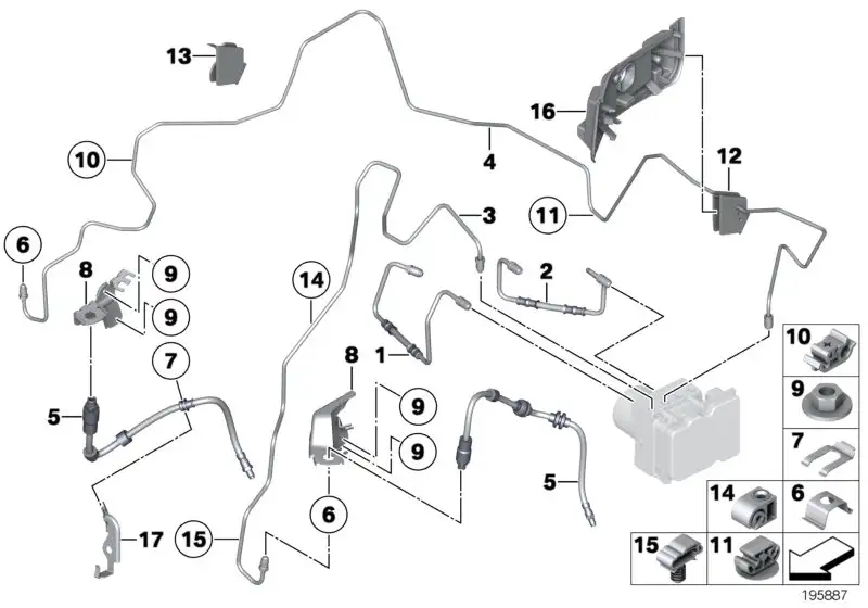 BMW Bremsschlauch vorne E84 34306799425 - X1 E84 SAV /