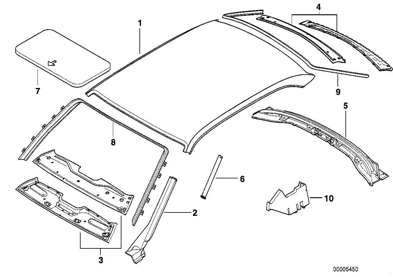 BMW Versteifung Dach hinten E38 51488163853